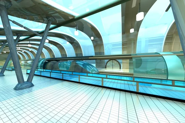 Futuristische U-Bahn-Station — Stockfoto